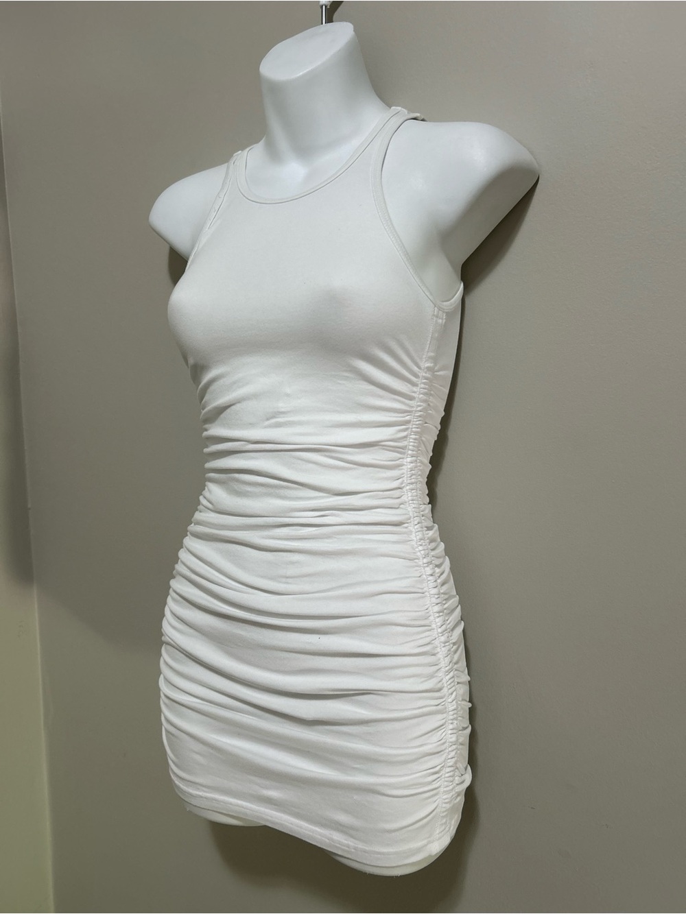 TNA White Ruched Tank Mini Dress - Picture 2 of 9